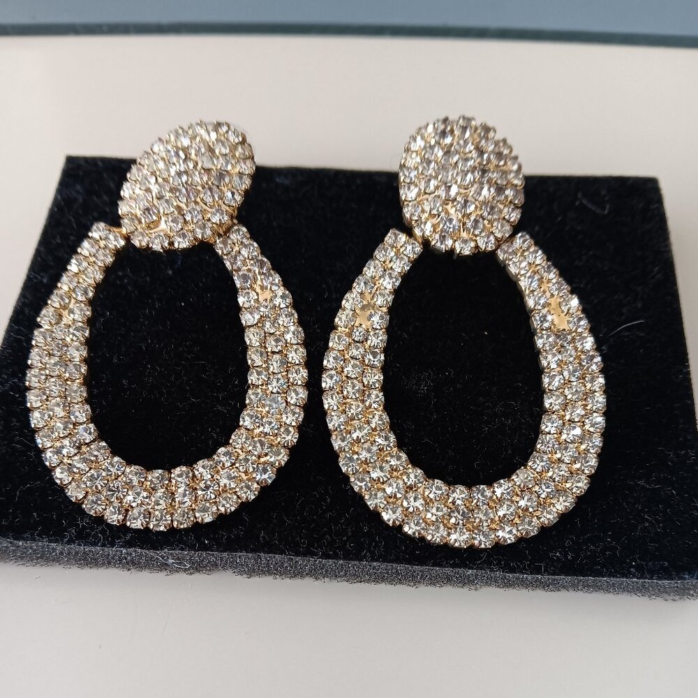 Fashion Gold Plated  Large Dress Earrings